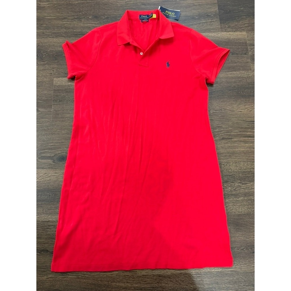 Polo Ralph Lauren The Mesh Mini Women's XL Red Cotton Mesh Polo Dress NWT